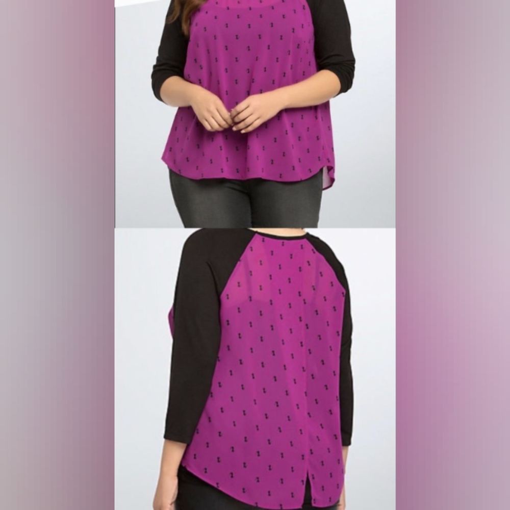 EUC Torrid Black Kitty Top